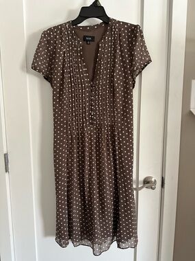 MSK Brown Polka Dot Midi Dress